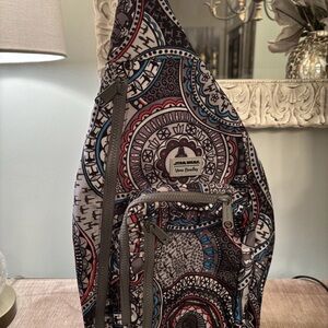 Vera Bradley Geometric Sling Bag in Black, White, and Red